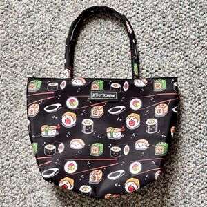 Betsey Johnson Black Sushi Pattern Insulated Lunch Tote Bag